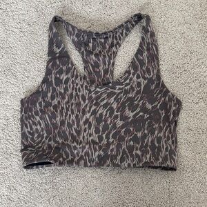 Zella Long Line Cheetah Print Sports Bra
